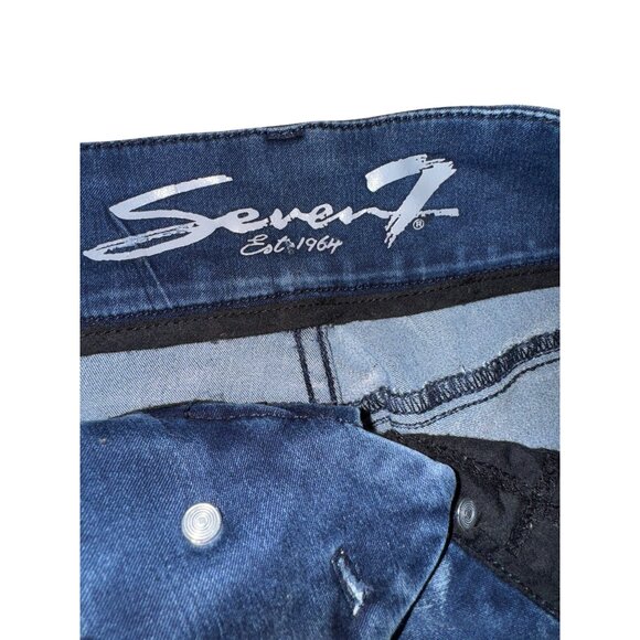 Seven7 Tummy-Less Slimmer Jeans ‎ High-Waisted Stretch Denim Size 32 Dark Wash - Picture 7 of 11